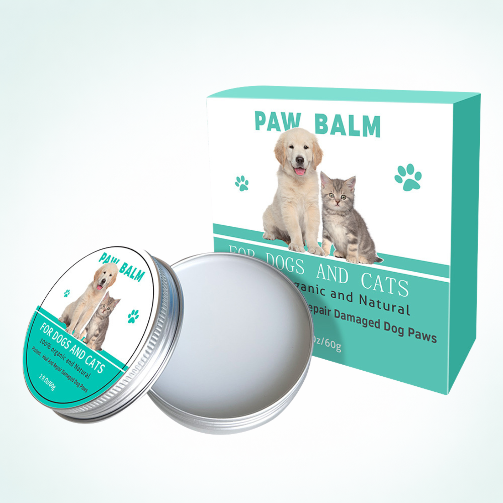 Baume réparateur naturel pour pattes de chiens et de chats 