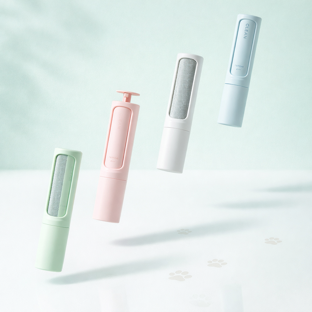 Brosse autonettoyante pour poils d'animaux - Rouleau anti-peluches portable 