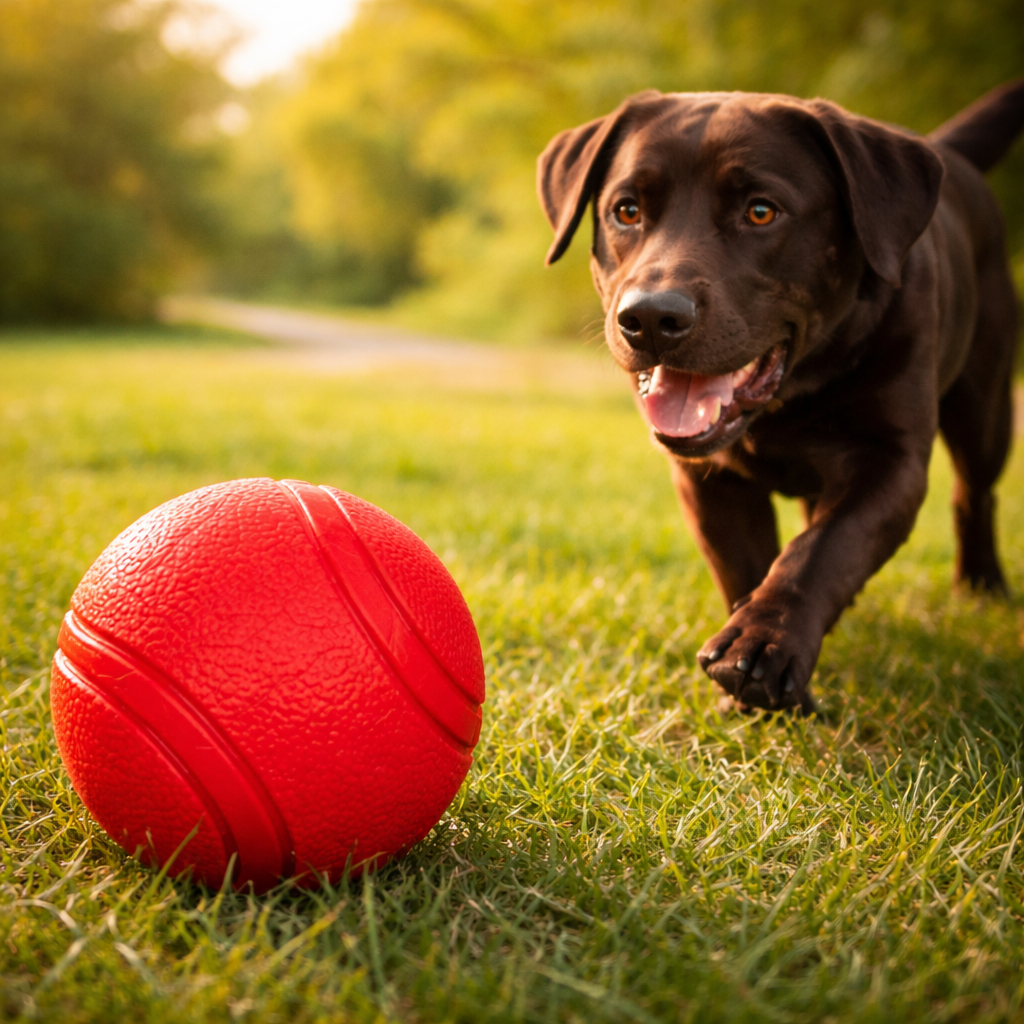 Balle pour chien en caoutchouc solide indestructible 