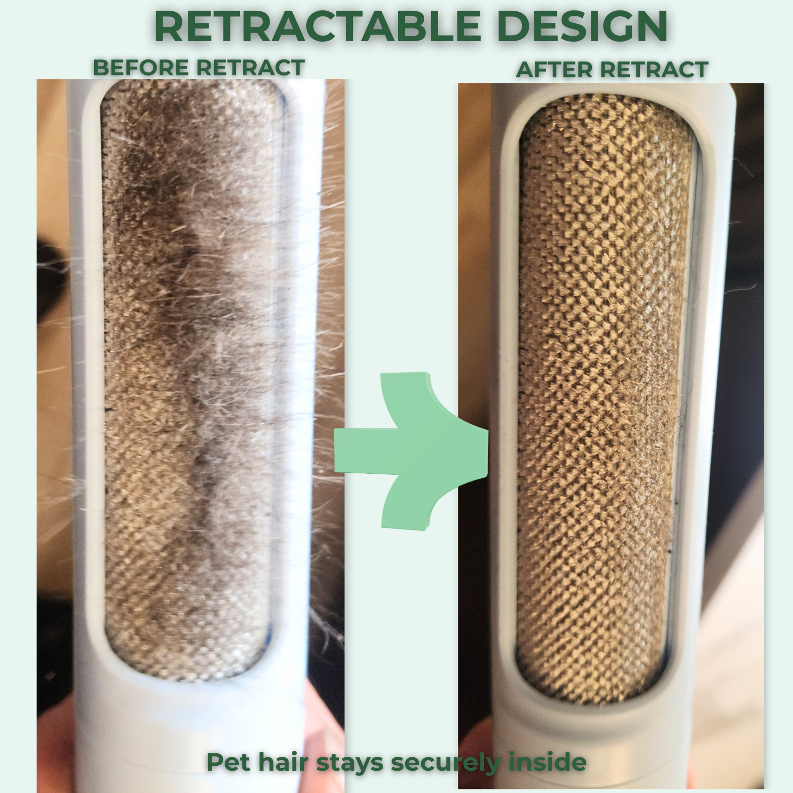 Brosse autonettoyante pour poils d'animaux - Rouleau anti-peluches portable 