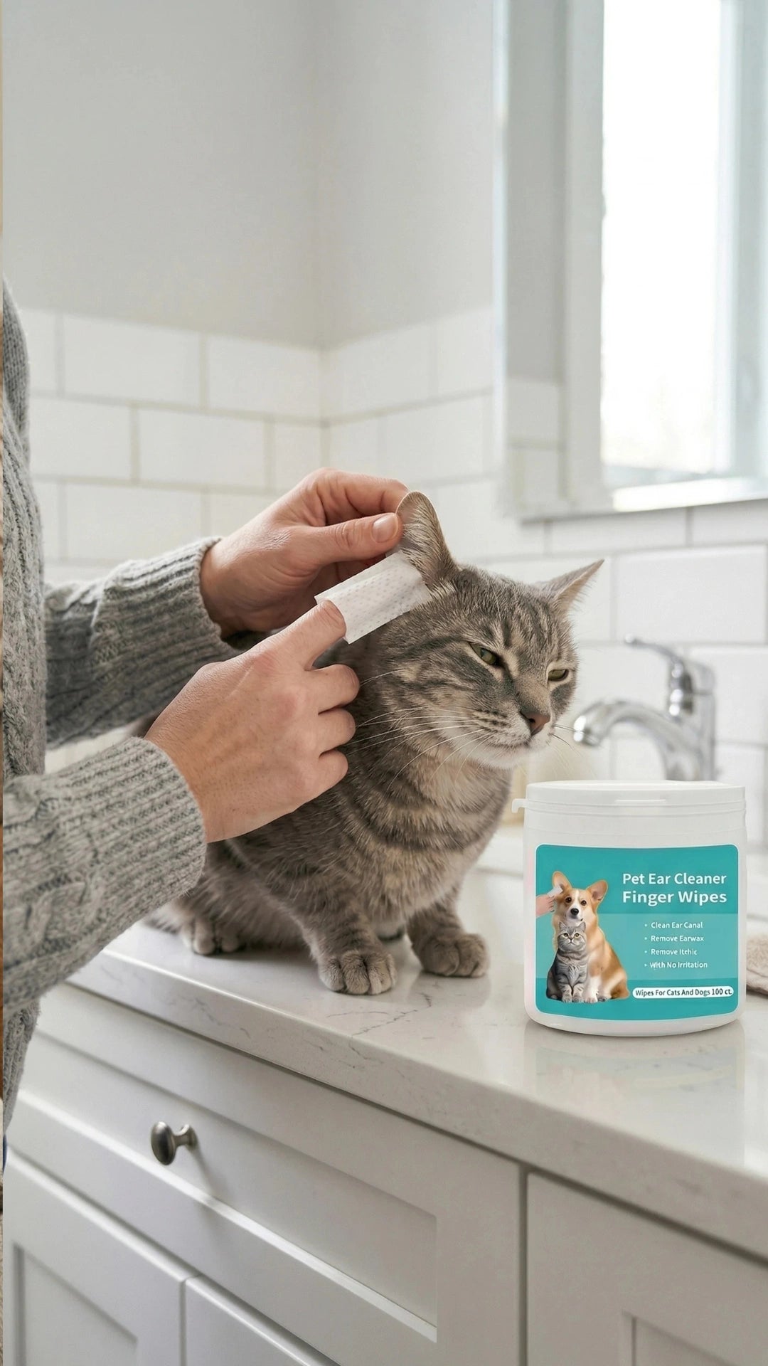Lingettes auriculaires pour animaux de compagnie