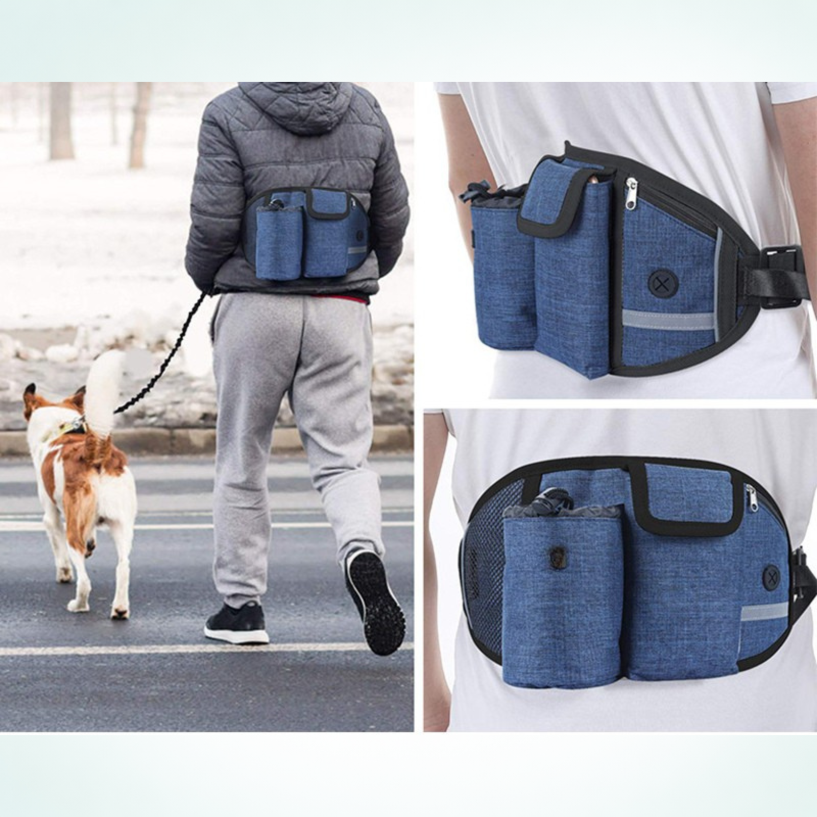 Sac banane tout-en-un pour promener et dresser son chien en mains libres 