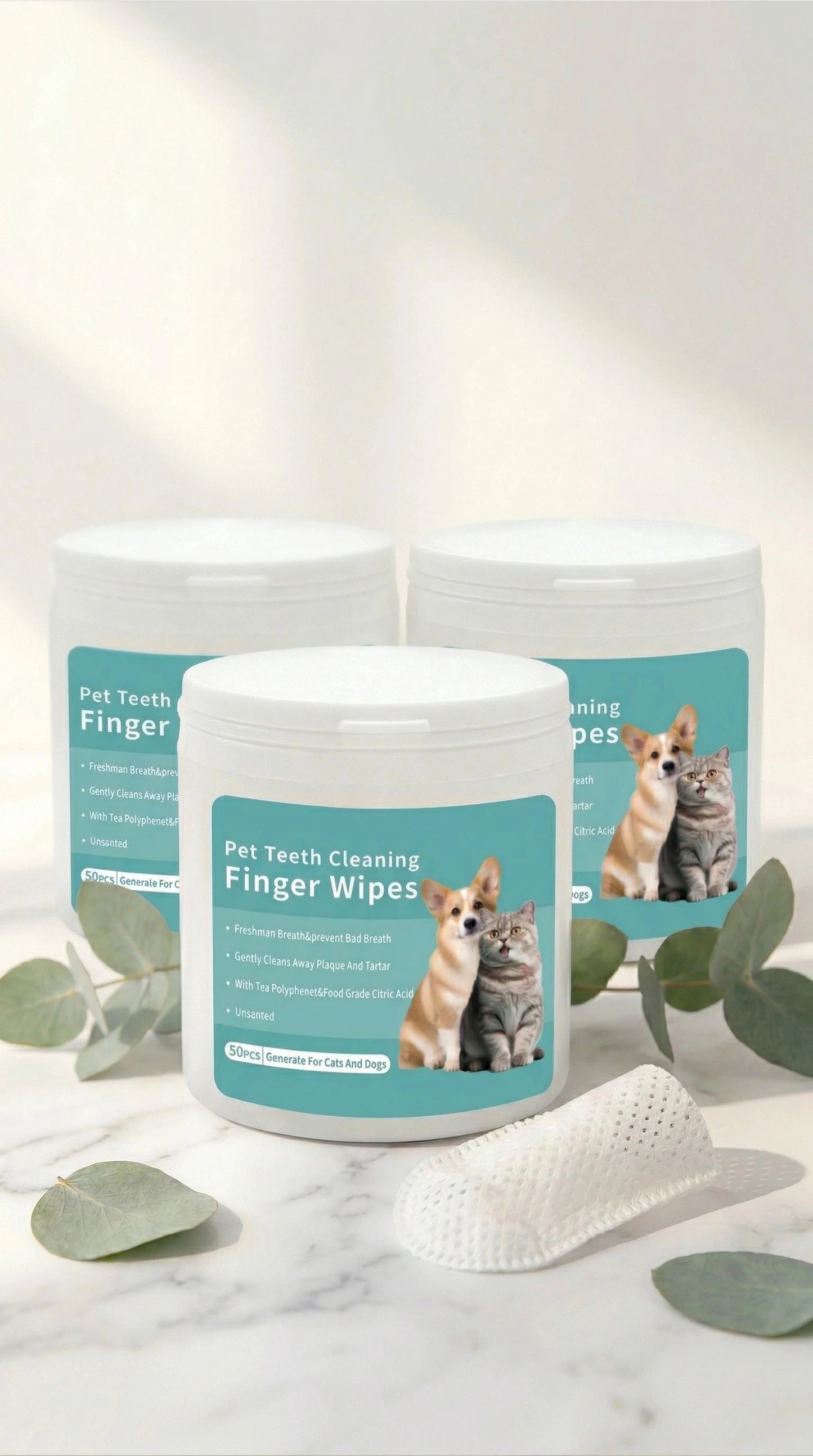 Lingettes pour les dents des animaux 